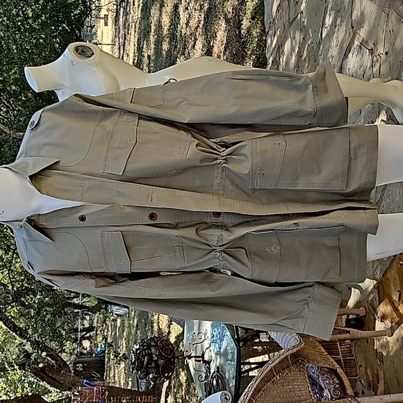 Vintage CABELA'S khaki tan hunting shooting safari jacket shirt size XL tall - Picture 6 of 12